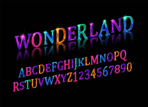 Fonte Wonderland Fada Abc Conjunto Letras Besta Mágica Com Cauda — Vetor de Stock