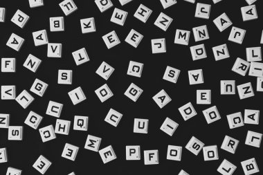 Kelime oyunu. Vurgulanmış siyah beyaz arka plan. Üst Manzara. Arkaplan.