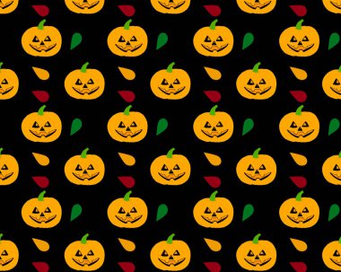 Siyah arka planda balkabağı olan Cadılar Bayramı