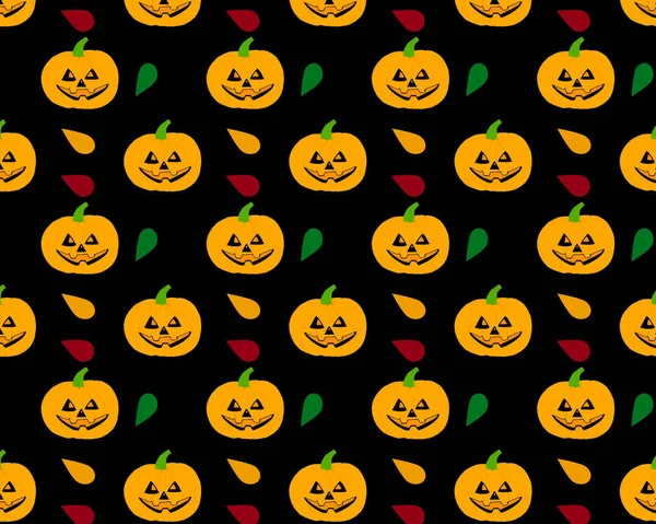 Halloween Met Pompoen Zwarte Achtergrond — Stockfoto