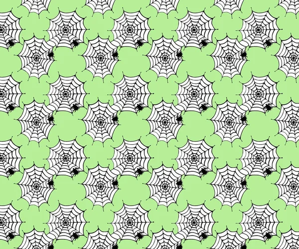 Spindelnät Med Spindel Grön Bakgrund — Stockfoto