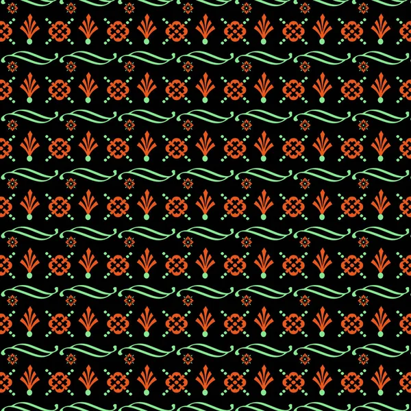 Vzory Oranžové Zelenou Černém Pozadí — Stock fotografie