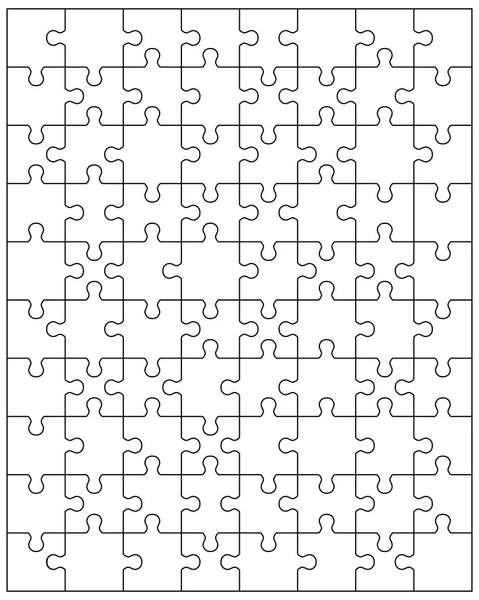 Beyaz jigsaw puzzle, illüstrasyon ayrı parçaları