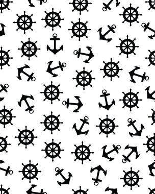 Deniz desen. Gemi dümen ve çapa, deniz kuvvetleri sorunsuz