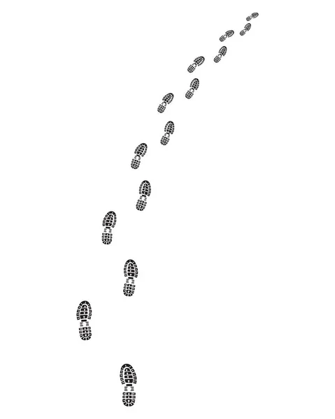 배경에 신발의 발자국 우회전 — 스톡 벡터