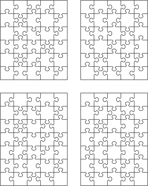 Vectorillustratie Van Vier Legpuzzels Geïsoleerde Stukken — Stockvector