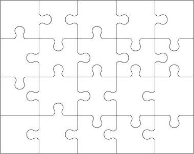 Beyaz bulmacanın vektör çizimi, ayrı parçalar