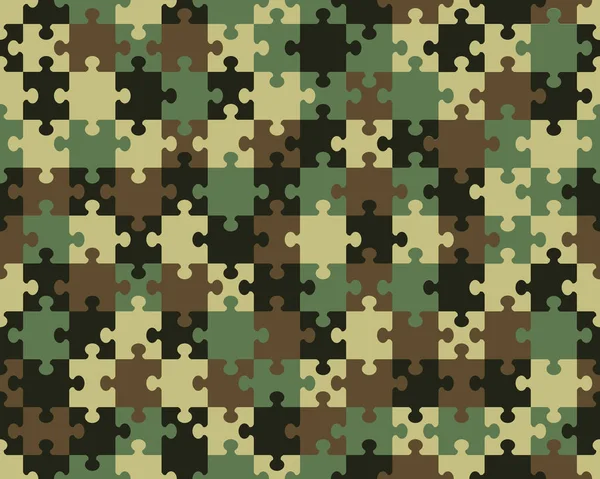 Illustration Vectorielle Puzzle Sans Couture Camouflage Pièces Séparées — Image vectorielle