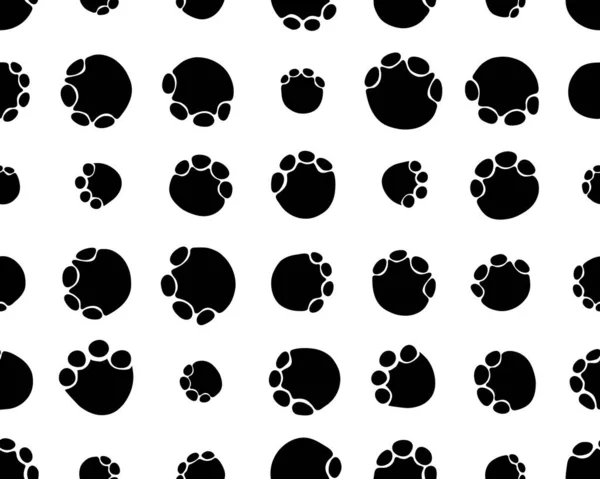 Seamless Pattern Footprints Elephantons White Background — Stock Vector