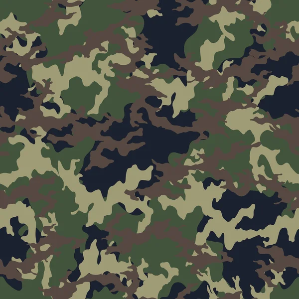 Modische Camouflage Muster Militärischer Druck Nahtlose Illustration — Stockvektor