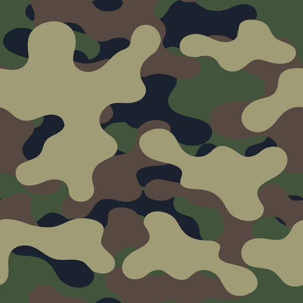 Fashionable Camouflage Pattern Military Print Seamless Illustration — Stock Vector