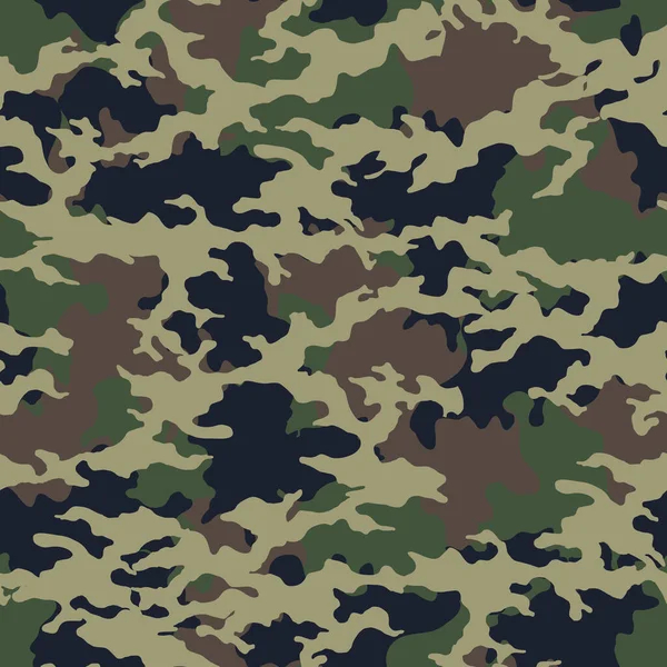 Modische Camouflage Muster Militärischer Druck Nahtlose Illustration — Stockvektor