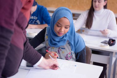 Erkek mimari profesörü, çok ırklı stuya dersi açıklıyor