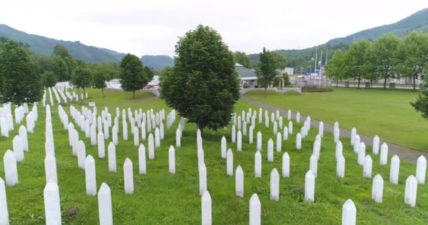 Srebrenica Bosnien Herzegowina Juni 2020 Gedenkstätte Srebrenica Potocari Und Friedhof — Stockvideo
