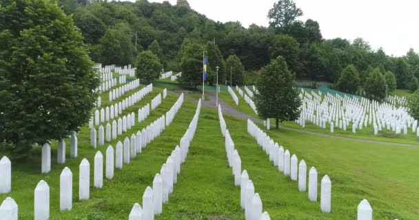 Srebrenica Bosnië Herzegovina Juni 2020 Srebrenica Potocari Gedenkteken Begraafplaats Voor — Stockvideo