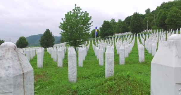 スレブレニツァ ボスニア ヘルツェゴビナ 2020年6月1日 スレブレニツァ ポトカリ記念墓地 1995年の虐殺の犠牲者 — ストック動画