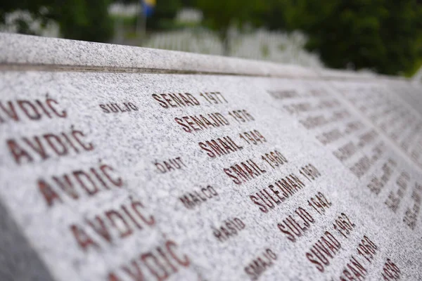 Srebrenica Potocari Bosna Hercegovina Června 2020 Srebrenica Potocari Památník Hřbitov — Stock fotografie