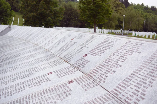 Srebrenica Potocari Bosna Hercegovina Června 2020 Srebrenica Potocari Památník Hřbitov — Stock fotografie