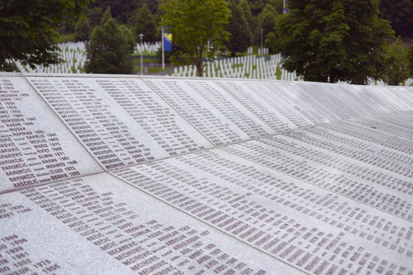 Srebrenica Potocari Bosna Hercegovina Června 2020 Srebrenica Potocari Památník Hřbitov — Stock fotografie