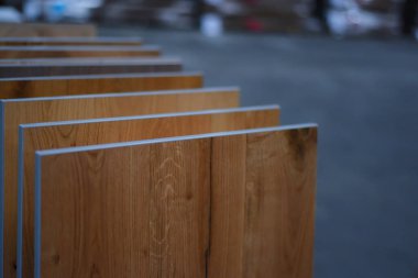 Wooden samples for floor laminate or furniture in home or commercial building for design. Wood texture floor Samples of laminate and vinyl.
