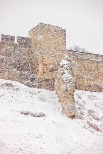 Belgrade Festung Unter Dem Schnee Beachten Sie Flache Schärfentiefe — Stockfoto