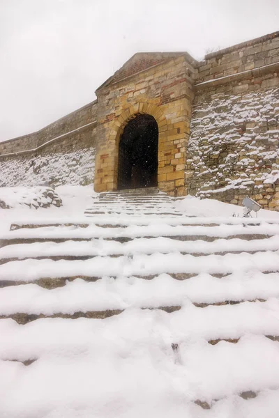 Belgrad Alte Festung Unter Dem Schnee — Stockfoto