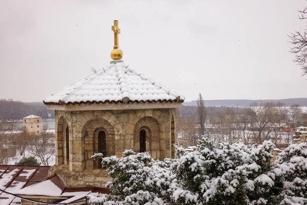 Orthodox Church City Underthe Snow — Stock Photo, Image