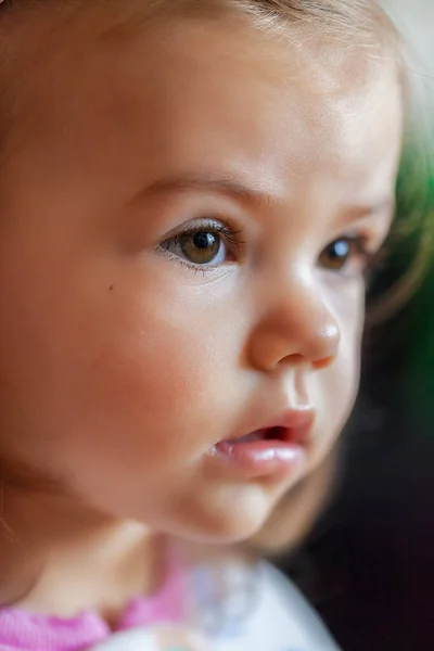 Retrato Criança Closeup Nota Profundidade Rasa Campo — Fotografia de Stock