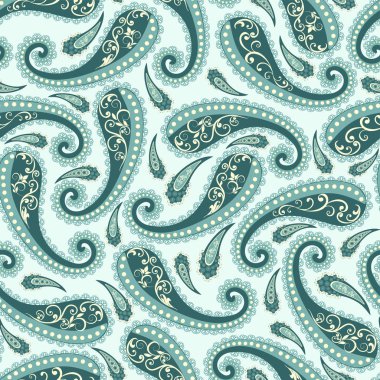 Soyut vintage desen ile dekoratif çiçek ve oryantal tarzı Paisley desen.