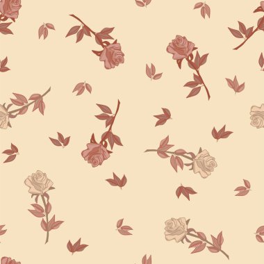 Gül ile Seamless modeli. Vektör desen için arka plan, Güllü Tekstil, yazdırma.