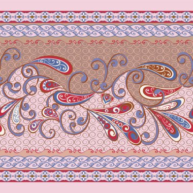 Kusursuz klasik sınırlar. Geleneksel Doğu tarzı, süs çiçekleri. Tasarım kartı, davetiye, broşür, kitap, dergi için süs eşyası.