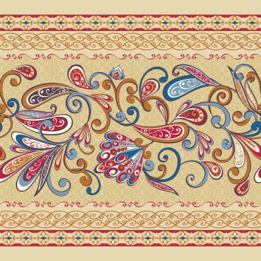 Kusursuz klasik sınırlar. Geleneksel Doğu tarzı, süs çiçekleri. Tasarım kartı, davetiye, broşür, kitap, dergi için süs eşyası.