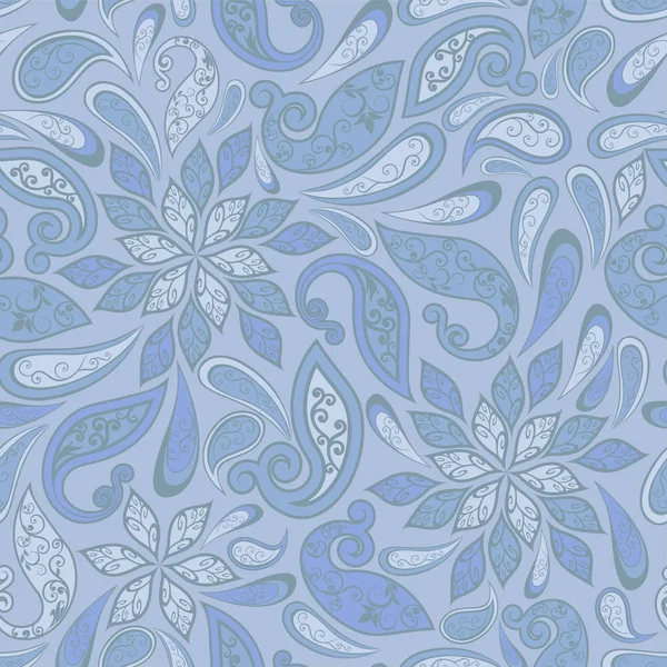 Patrón Vintage Abstracto Con Flores Decorativas Hojas Patrón Paisley Estilo — Archivo Imágenes Vectoriales