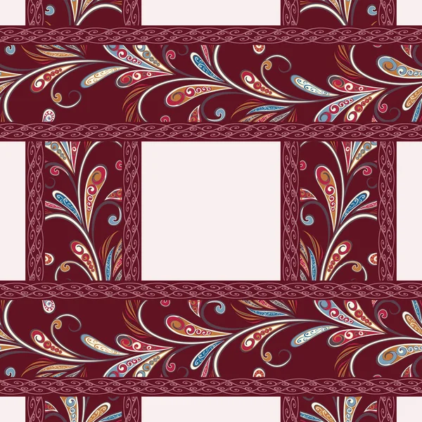 Padrão Vintage Abstrato Com Flores Decorativas Folhas Padrão Paisley Estilo — Vetor de Stock