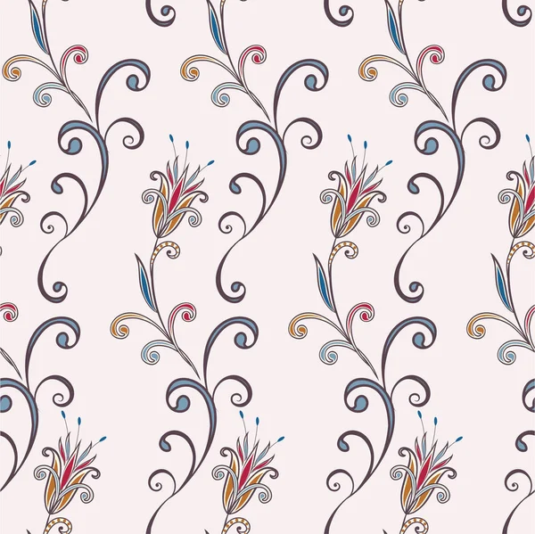 Abstraktní Vinobraní Vzor Dekorativními Květinami Listy Paisley Vzor Orientálním Stylu — Stockový vektor