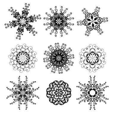 Mandala. Doğu tarzında süslemeli çiçek aranjmanları..