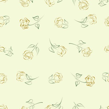 Dikişsiz desen gül. Vektör grafik rose kalem ve mürekkep.