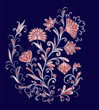 Fantastik buket. Arka planda etnik geleneksel tarzı.