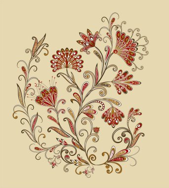 Fantastik buket. Arka planda etnik geleneksel tarzı.