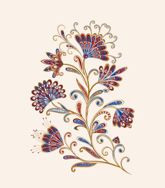 Fantastik buket. Arka planda etnik geleneksel tarzı.