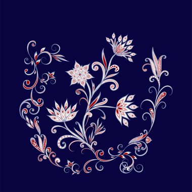 Fantastik buket. Arka planda etnik geleneksel tarzı.