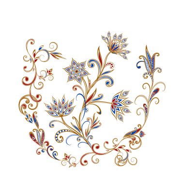 Fantastik buket. Arka planda etnik geleneksel tarzı.