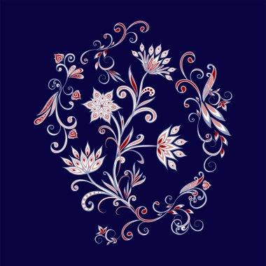 Fantastik buket. Arka planda etnik geleneksel tarzı.