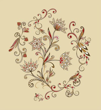 Fantastik buket. Arka planda etnik geleneksel tarzı.