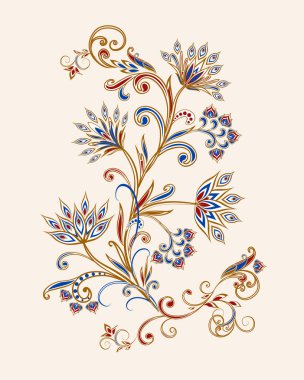 Fantastik buket. Arka planda etnik geleneksel tarzı.