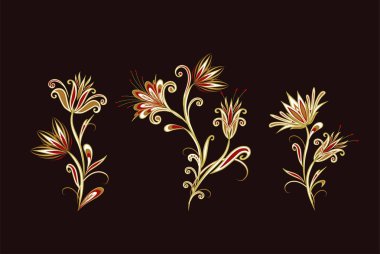 Fantastik buket. Arka planda etnik geleneksel tarzı.