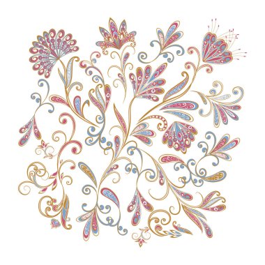 Fantastik buket. Arka planda etnik geleneksel tarzı.