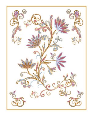 Fantastik buket. Arka planda etnik geleneksel tarzı.