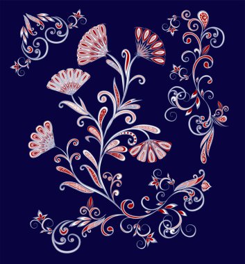 Fantastik buket. Arka planda etnik geleneksel tarzı.