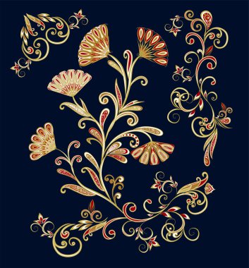 Fantastik buket. Arka planda etnik geleneksel tarzı.